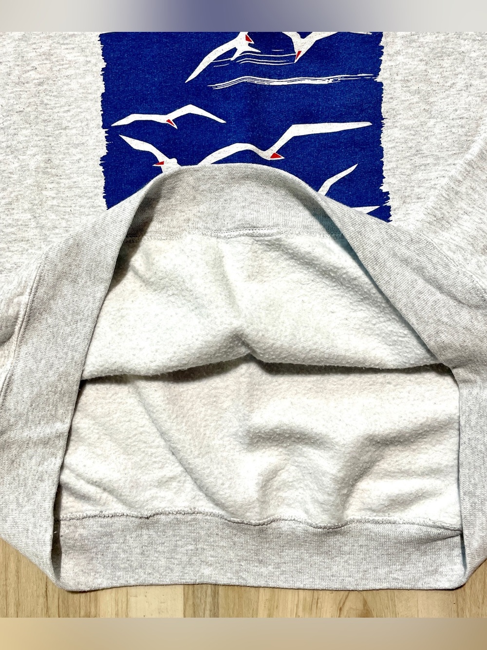 Marushka Screen printed crewneck sweatshirt, seagulls, beach, Michigan size: 2XL - Picture 7 of 12
